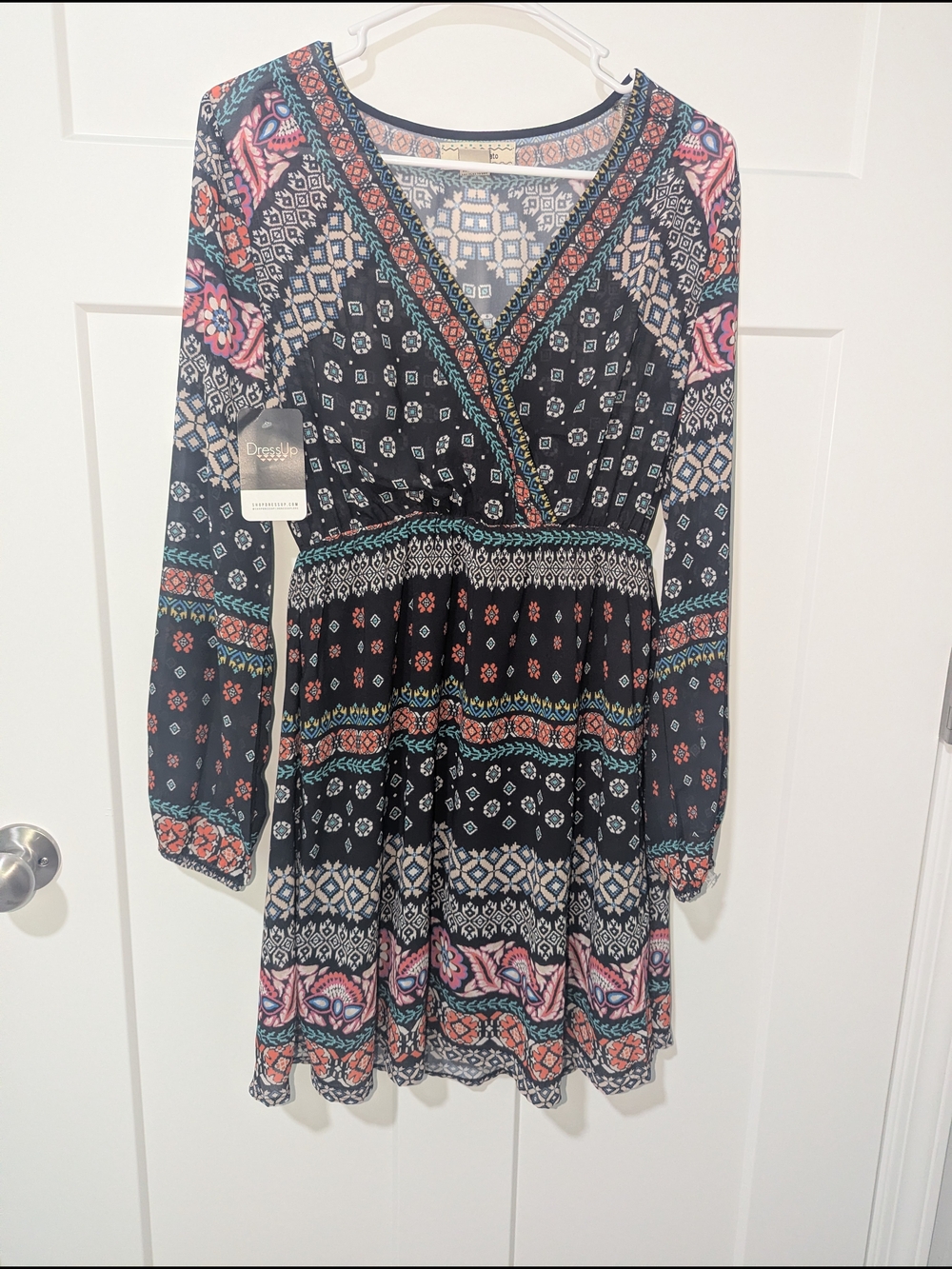 Flying Tomato Gray Dress with Teal & Coral Accents